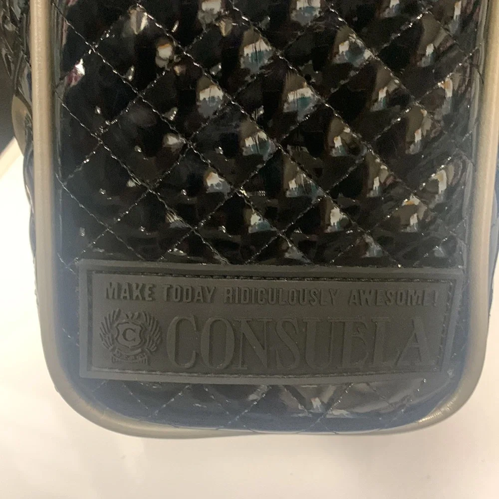 Consuela Black Quilted Tote with Tan Accents - Picture 6 of 15